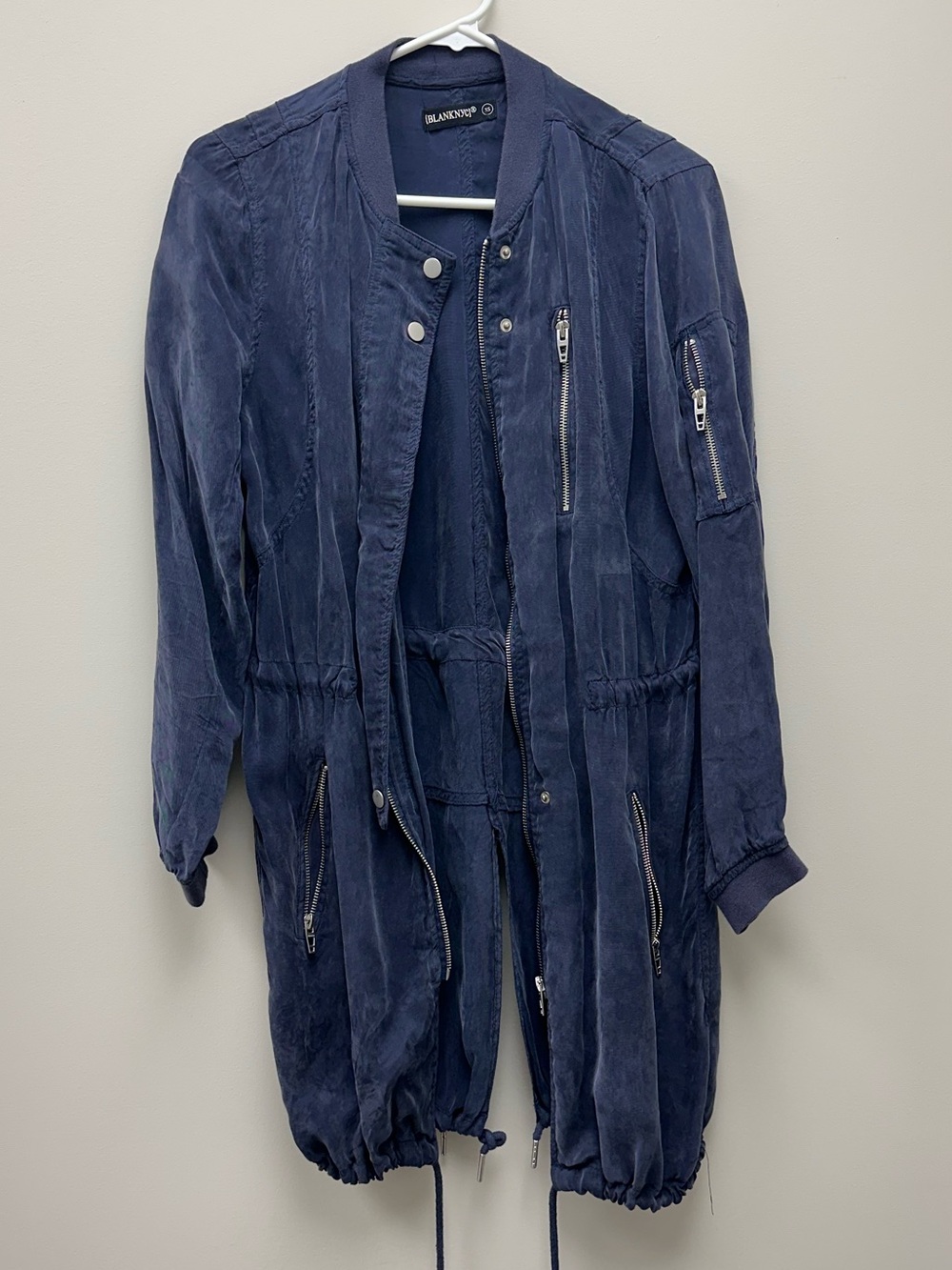 Blank NYC Navy Drawstring Bomber Anorak